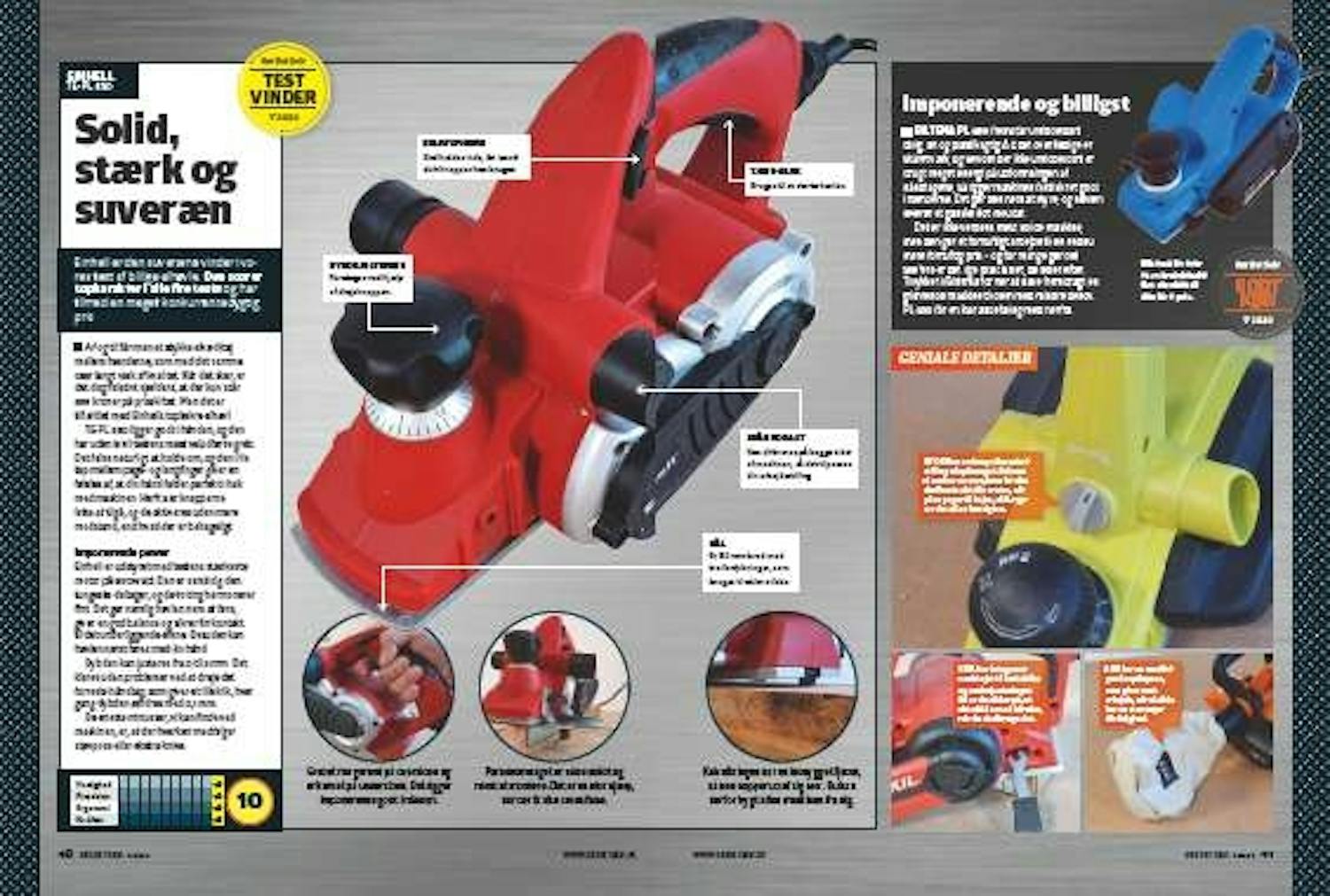 Test af elhøvl Test af elhøvle